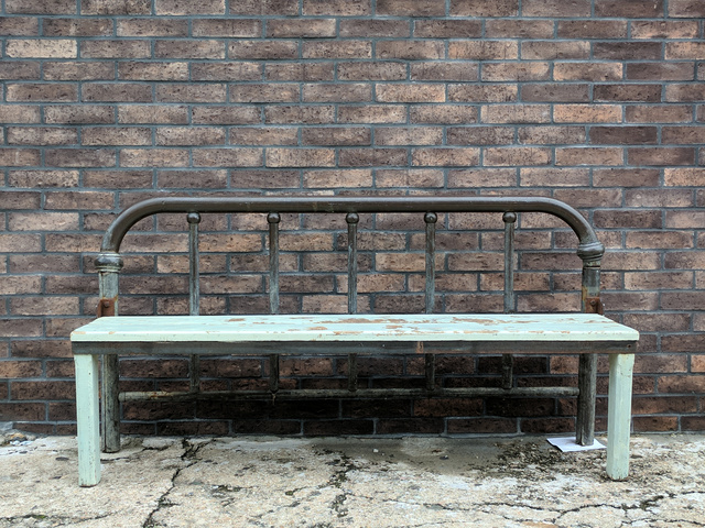 Upcycled bed frame turned into a bench 